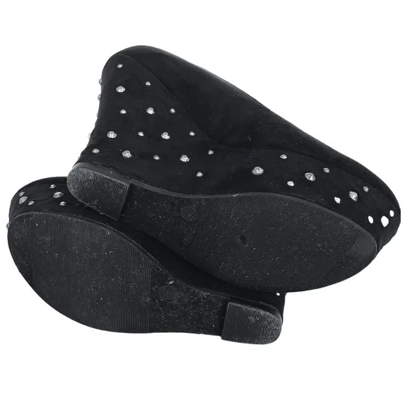 Suede and Rhinestones Platform Shoes - Picture 10 of 10